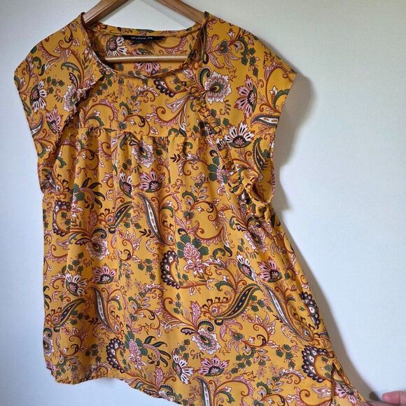 EUC LIKE NEW ZAC & RACHEL PETITE FLORAL PAISLEY PRINT TOP SIZE PETITE LARGE - Picture 2 of 15